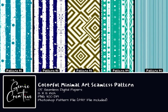 Download Colorful Minimal Art Seamless Patterns - Pattern Collection