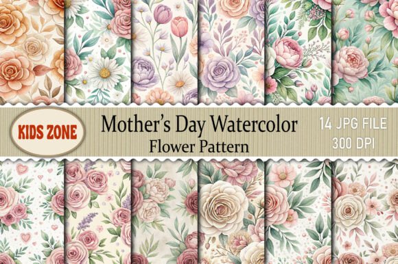 Download Mother’s Day Watercolor Flower Pattern - Pattern Collection