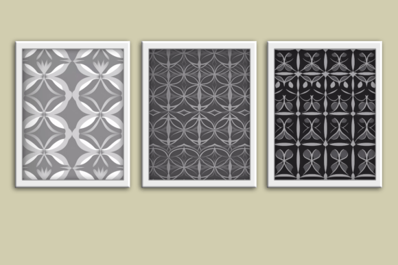 Download Gray Pattern Set of 3 Wall Art Prints - Pattern Collection