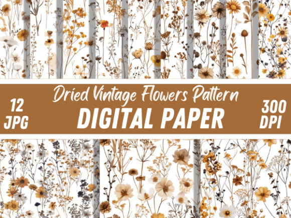 Download Wildflower Dried Vintage Flower Pattern - Pattern Collection