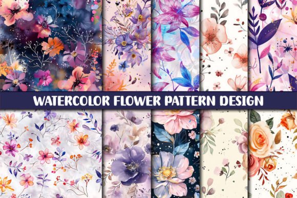 Download Watercolor Flower Pattern Design - Pattern Collection