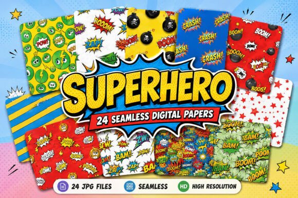 Download Superhero Digital Pattern - Premium Resources