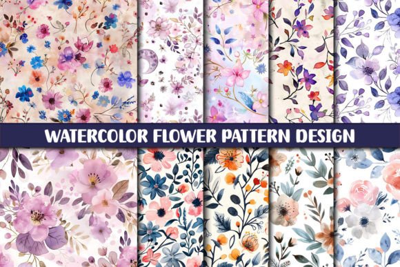 Download Watercolor Flower Pattern Design - Pattern Collection