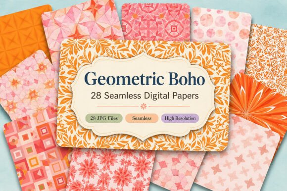 Download Geometric Boho Digital Patterns - Pattern Collection