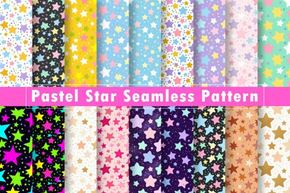 Download Pastel Star Seamless Pattern Bundle - Premium Bundle