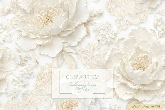 Download White Peony Lace Floral Pattern - Pattern Collection
