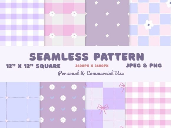 Download Purple Pink Seamless Pattern Flower Bow - Premium Resources