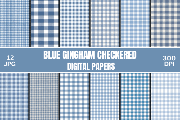 Download Blue Gingham Checkered Digital Pattern - Premium Resources