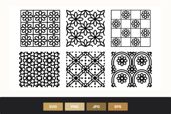 Download Black White Floral Patterns Vector Set - Pattern Collection