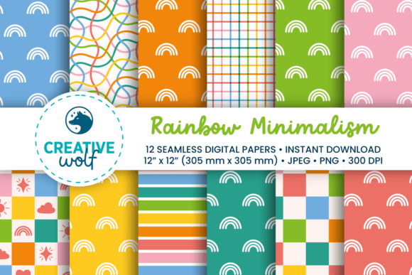 Download Rainbow Minimalism - Seamless Patterns - Pattern Collection